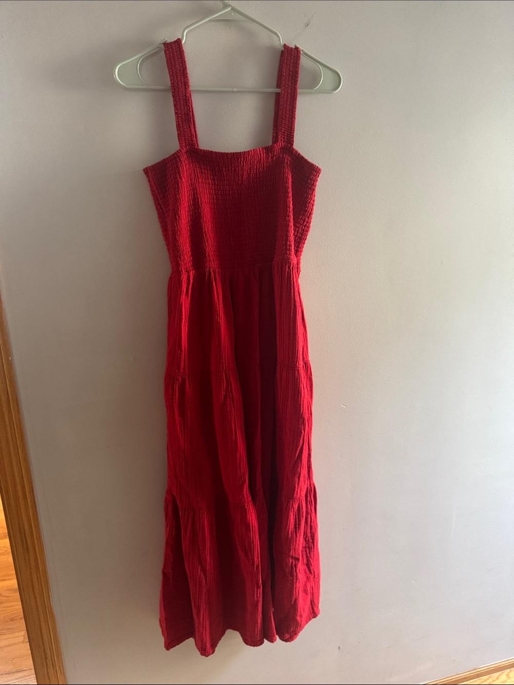 QUINCE• 100% cotton red gauze dress - Picture 5 of 9